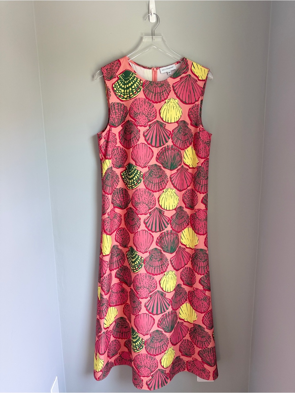 Molly Moorkamp Shell Print Lorena Dress Pink Size 12 Ankle Length